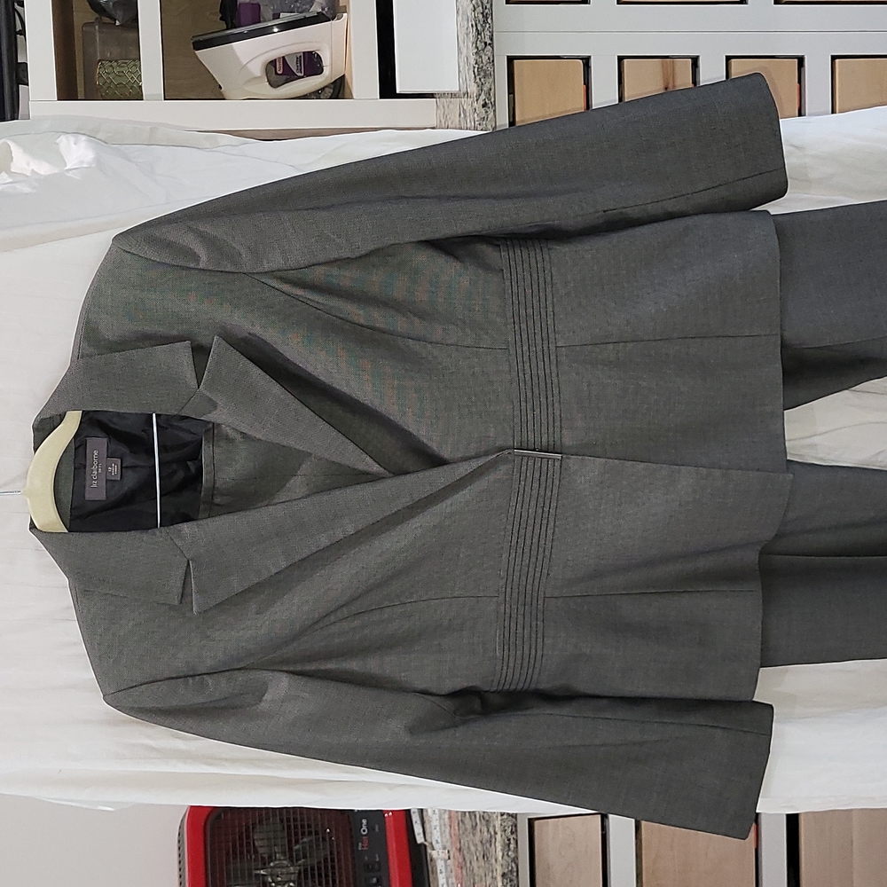 Gray pant suit